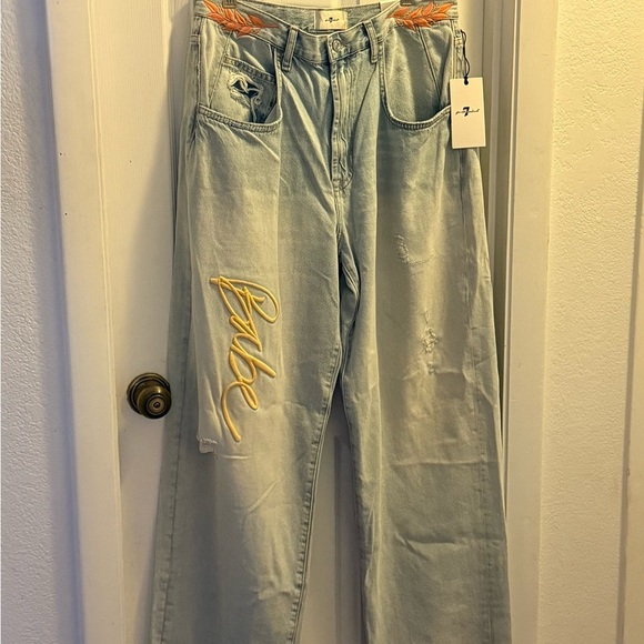 7 For All Mankind The Jennifer Baggy Jeans Sz 29 NWT - Picture 2 of 3